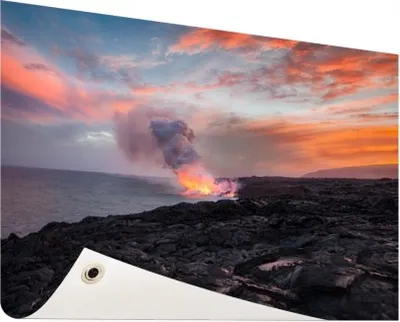 Produktbild von Gartenposter - 60x40 cm - Lavavulkan am Meer  - Modernes Wandbilder - Natur