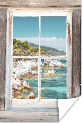 Produktbild von MuchoWow® Poster Durchsichtig - Meer - Holz 40x60 cm - Plakate für die Wand - Poster Babyzimmer