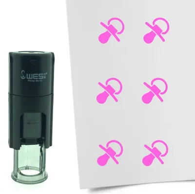 Produktbild von CombiCraft Selbstfärbender Stempel 'Schnuller' in der Farbe Pink, Ø10mm