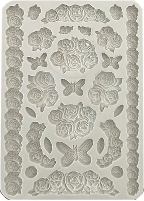 Produktbild von STAMPERIA SILIKONFORM Mold Abformen Gießen Mould, Shabby Rose Rosen und Schmetterlinge