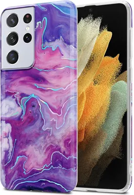 Produktbild von Cadorabo Schutzhülle für Samsung Galaxy S21 ULTRA Hülle in Lila TPU Handyhülle Etui Case Cover