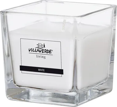 Produktbild von Villa Verde Duftkerze im Glas klar eckig White, 8 x 8 x 8 cm