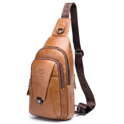 Produktbild von MODFU Brusttasche , Umhängetasche, Schultertasche, Cross Body Sling Bag für Freizeit & Sport Gelbbraun