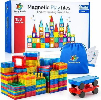 Imagen del producto de Juego de construcción magnético STEM, para niños a partir de 3 años, con 150 piezas