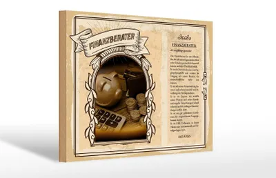 Produktbild von Holzschild Berufe 30x20cm Finanzberater Spezialist Blick