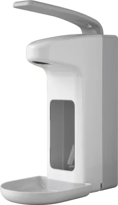 Produktbild von TEMDEX® 119932 Desinfektionsmittel- & Seifen-Spender mit Armhebel - 1.000 ml, grau, Kunststoff