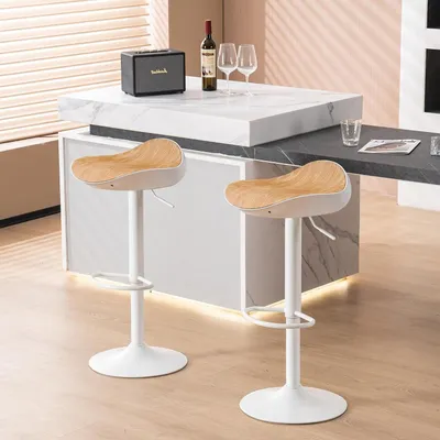 Obrázek produktu pro Barové židle - Sada barových židlí - Barová stolička - Výškově nastavitelné barové židle - Bistro židle - Otočné o 360°