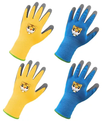 Imagen del producto de Omgoods - Guantes de jardinería para niños - 2 pares de guantes de látex para aficionados al bricolaje
