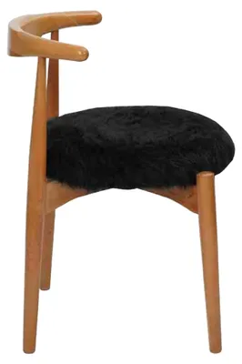 Immagine prodotto di Sala da pranzo sedia in legno marrone senza braccioli design sedia imbottita