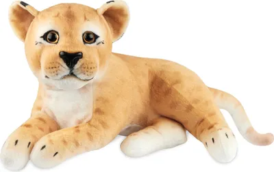 Image de Peluche Lion BRUBAKER - 30 cm Peluche Lion - Peluche Bébé Félidé Couché - Enfants Jouets en Peluche, Brun