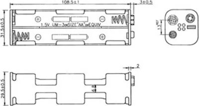Image de Porte-Piles Pour 8 Piles Aa (Avec Fermeture À Bouton-Push)