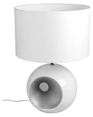 Produktbild von Tischlampe, Leuchte KUGEL H. 57cm D. 35cm weiß silber Keramik Formano WA