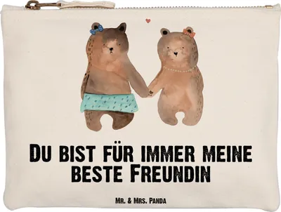 Produktbild von Mr. & Mrs. Panda Kulturbeutel Bär Freundin Grösse XL Große - Weiß - Geschenk, Federtasche, Kulturtasche, Teddy, Schlampermäppchen, Make-Up Tasche, beauty case, Mäppchen