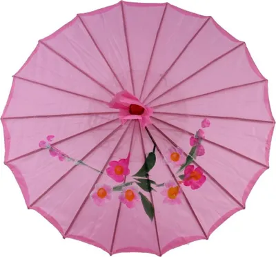 Produktbild von Deko Schirm klein 100b aus Kunstfaser wasserfest rosa Bambus Ø55 cm