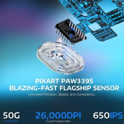 Immagine prodotto di Mouse da gaming Attack Shark X3, 49g, sensore PAW3395, 26000 DPI, tri-modal wireless, colore arancione