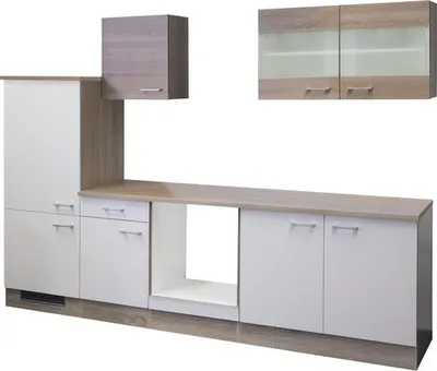 Obrázek produktu pro Kuchyňský blok Flex Well Samoa 270 cm barva čela bílá sonoma dub matná barva korpusu sonoma dub