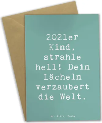 Produktbild von Mr. & Mrs. Panda Glückwunschkarte Spruch 2021 Geburtstag - Meeresbrise - Geschenk, Geburt, osterkarten, hochzeitskarten, Geburtstagsspruch, weihnachtskarten, Glückwunsch