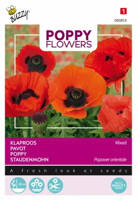 Produktbild von Buzzy Poppy Flowers Staudenmohn Oriental Samen - Ca. 0,15 gr | Buzzy_080859