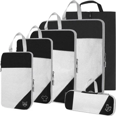 Produktbild von Famanu Koffer Organizer Packing Cubes Compression 6 Stück - Kompressions-Packwürfel zur Organisation von Gepäck