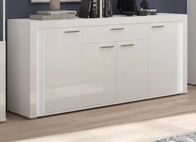 Produktbild von Sideboard "Sunroof" in weiß Hochglanz Kommode inklusive LED 182 x 84 cm, Soft-Close
