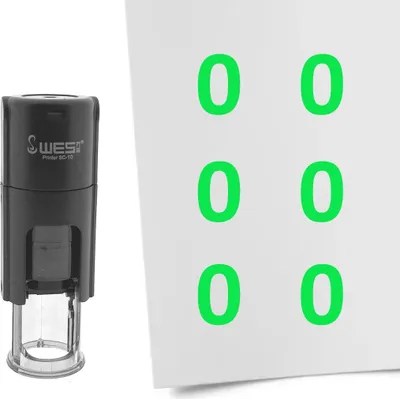 Produktbild von CombiCraft Selbstfärbender Stempel 'Zahl 2' in der Farbe Grün, Ø10mm