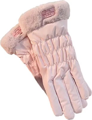 Produktbild von Wasserdichte Damen-Skihandschuhe, winddicht, fleecegefüttert, wärmend, Touchscreen-kompatibel – warme Winterhandschuhe mit flauschigen Bündchen, ideal zum Snowboarden, Wandern und Schneemobilfahren.
