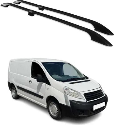 Image de Barres de toit longitudinales pour Fiat Scudo 2006-2016 L1 Aluminium Noir