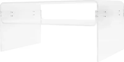 Image de Table basse en acrylique - Table d'appoint rectangulaire - Hauteur 38,1 cm - Avec espace de rangement - Capacité de charge 60 kg - Design minimaliste - Transparente