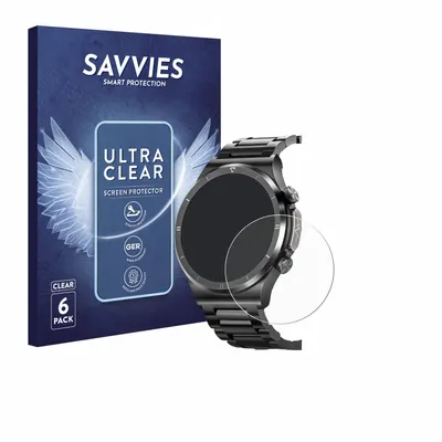 Produktbild von 6x Für Powerwill Smartwatch 1.39" Schutzfolie Savvies Displayschutz Display Schutz Folie Klar Transparent
