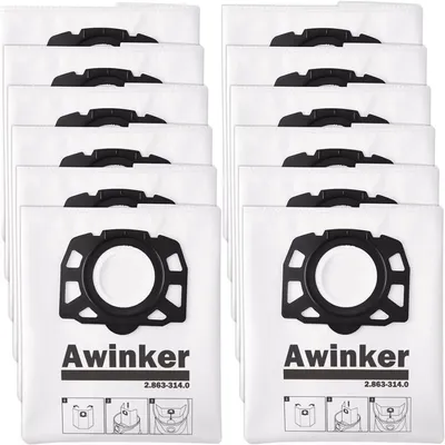 Produktbild von 15 Stück KFI 357 Staubsaugerbeutel für Kärcher WD2 WD3 KWD1 KWD2 KWD3 WD3.200 - WD3.800 M/SE4001/SE4002 2.863-314.0 Vliesfilterbeutel KFI 357