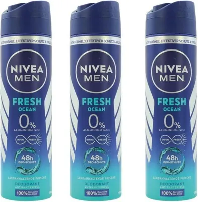 Produktbild von 3x150ml Nivea Deospray Fresh Ocean