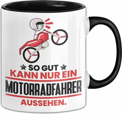 Produktbild von Motorradfahrer Geschenk Tasse So Gut Kann Nur Ein Motorradfahrer Aussehen Geschenkidee Kaffee-Becher (Schwarz)