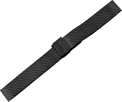 Produktbild von Minott > Uhrenarmband Edelstahl schwarz Milanaise > Schiebeverschluss , Stegbreite:16mm