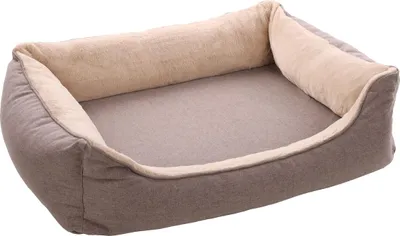 Produktbild von Flamingo Hundekorb Esmo rechteckig beige, Maße: 100 x 80 x 25 cm
