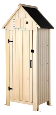Produktbild von VEVOR Gartenschrank Holz, Geräteschrank mit Abschließbarer Tür, Gerätehaus inkl. Regalböden & Boden, Geräteschuppen, Gartengerätehaus, Werkzeugschrank für Terrasse & Garten, 63x46x173 cm