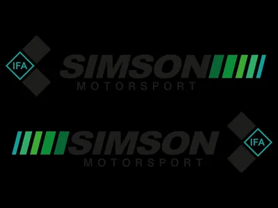 Produktbild von Set: UV-Klebefolie Tank "SIMSON MOTORSPORT" - Schwarz/Grün