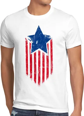 Produktbild von style3 USA American Star Herren T-Shirt, Größe:4XL, Farbe:Weiß