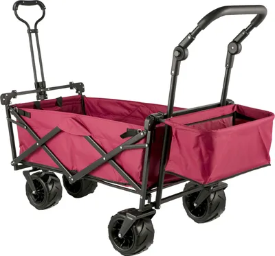 Produktbild von SucceBuy Faltbarer Bollerwagen mit abnehmbarem Verdeck - faltbar, 600D Oxford Tuch, übergroße Räder, tragbar, verstellbare Griffe für Strand, Garten, Sport