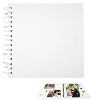 Fotoalbum 20,5x20,5 cm, 40 Seiten, Scrapbook, Spiralbindung, weiß