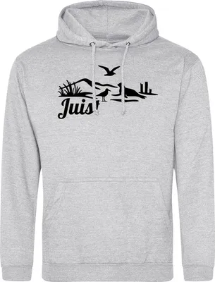 Produktbild von Huuraa Uni Hoodie Juist Strandmotiv S Heather Grey Vegan Sweatshirt Geschenkidee