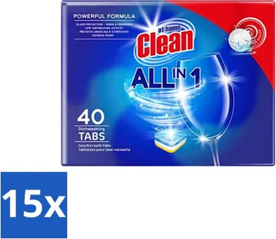 Produktbild von At Home Geschirrspültabs All-in-1 40 Stück - Vorteilspack - 15 Stücke