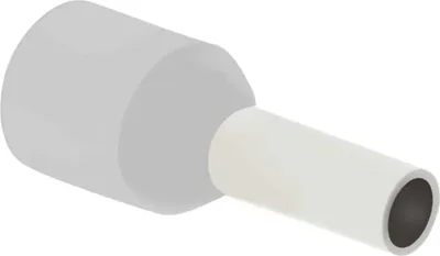 Produktbild von Aderendhülsen DIN 46228 Teil 4 isoliert, Größe N, Farbe Kodierung DIN Querschnitt 0,5mm² weiß - 1 Stück