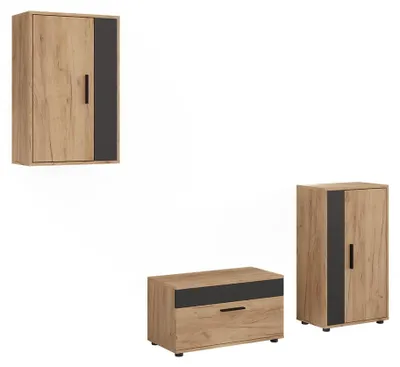 Obrázok produktu pre Nástenná skrinka Vicco Berno Dub Goldkraft/antracitová 3-dielna sada, Model 59208