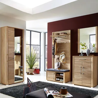 Produktbild von Garderobenset Komplett Set in Eiche Sonoma hell GOCH-36 B/H/T 268x200x40cm