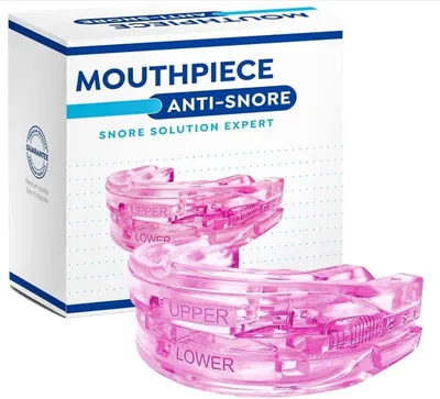 Produktbild von Anti-Schnarch-Mundstück – Verstellbare Schnarchschiene & Zahnschutz gegen Zähneknirschen, Schlafhilfe – Rosa