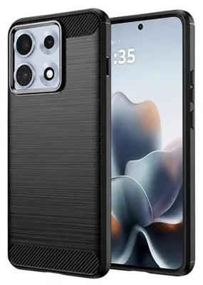 Obrázok produktu pre Ochranné puzdro pre telefón Motorola Edge 70 Max, značka Techsuit, farba: čierna, materiál: uhlíkové vlákno