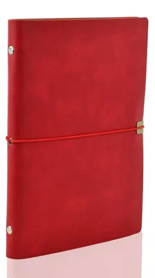 Productafbeelding van Notitieboekje A5, met lijntjes, navulbaar, vintage stijl, rood, 80 pagina's, 6-rings bindmap