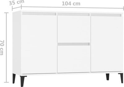 vidaXL Kredens biały 104x35x70 cm Materiał drewnopochodny