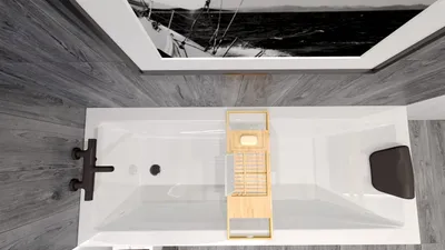 Produktbild von Badewanne Rechteck Set 5in1 180x80 mit Premium Ablaufgarnitur und Füßen GRATIS + Verkleidung (AcrylSchürze) + Kopfstütze in Schwarz | BADLAND MODERN