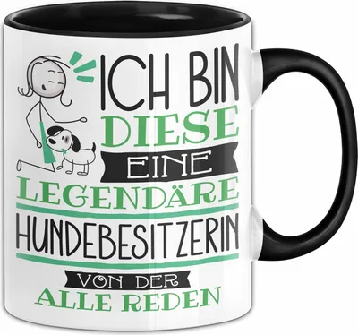Produktbild von Hundebesitzerin Tasse Geschenk Ich Bin Diese Eine Legendäre Hundebesitzerin Von Der Alle Reden Geschenkidee Geburtstag Weihnachten (Schwarz)